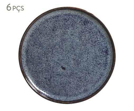 Jogo de Pratos para Pão Bio Titanium Azul Escuro, Azul | WestwingNow