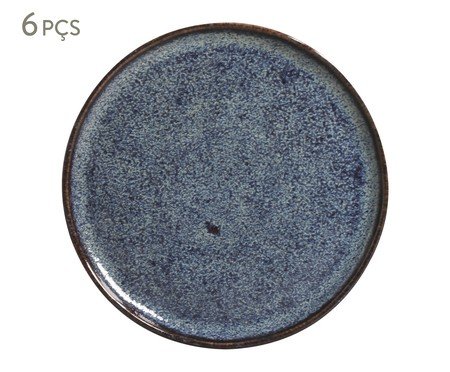 Jogo de Pratos para Pão Bio Titanium Azul Escuro | Westwing