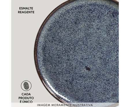 Jogo de Pratos para Pão Bio Titanium Azul Escuro | Westwing