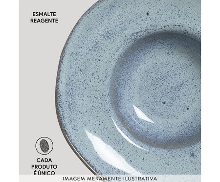 Jogo de Pratos para Massa Orgânico Breeze Azul Claro | Westwing