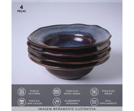 Jogo de Pratos para Sobremesa Titanium Azul Escuro lV | Westwing