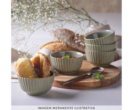 Jogo de Ramequins Linhas Green Granite | Westwing