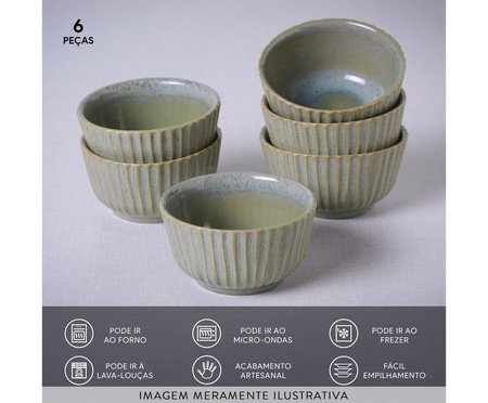 Jogo de Ramequins Linhas Green Granite | Westwing