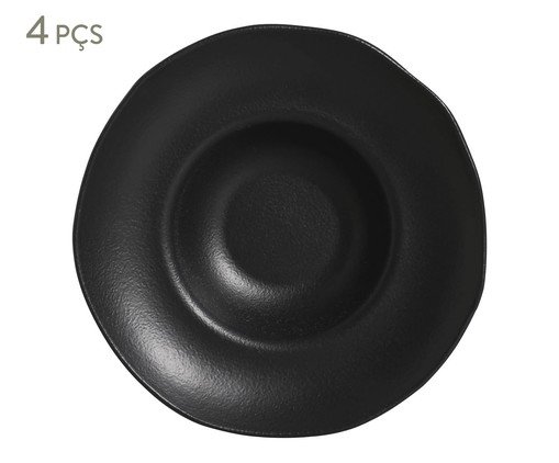 Jogo de Pratos para Massa Orgânico Preto Matte Preto, Preto | WestwingNow
