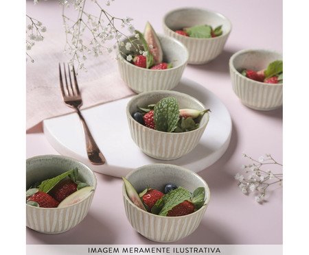 Jogo de Ramequins Médio Linhas Latte Cru | Westwing