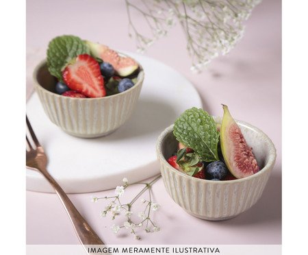 Jogo de Ramequins Médio Linhas Latte Cru | Westwing