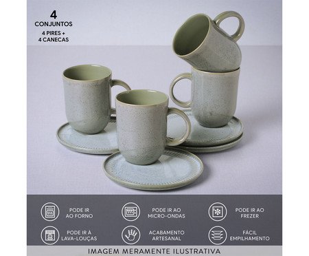 Jogo de Canecas com Pires Coup Green Granite | Westwing
