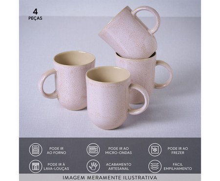 Jogo de Canecas Coup Stoneware Grande Litchi | Westwing