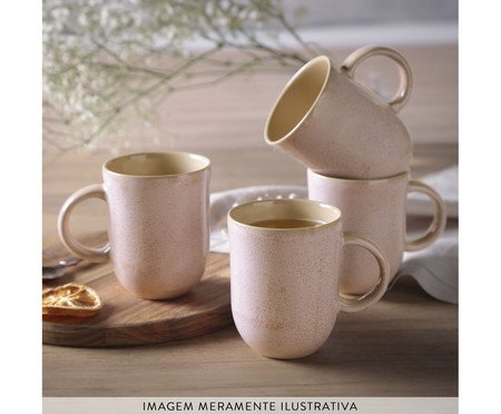 Jogo de Canecas Coup Stoneware Grande Litchi | Westwing