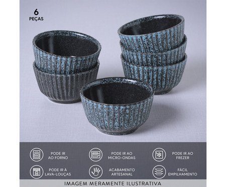 Jogo de Ramequins Médio Linhas Night Sky Azul | Westwing