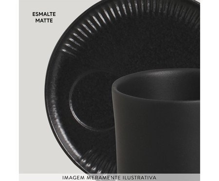 Jogo de Canecas com Pires Coup Matte Preto | Westwing
