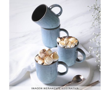 Jogo de Canecas Coup Stoneware Breeze Azul Claro | Westwing