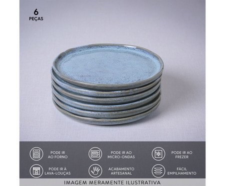 Jogo de Pratos para Pão Bio Breeze Azul Claro | Westwing