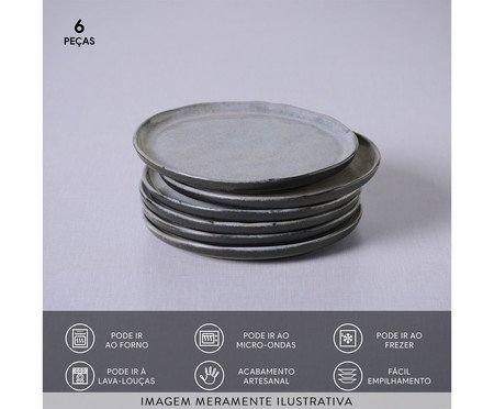 Jogo de Pratos para Pão Bio Dust Cinza | Westwing