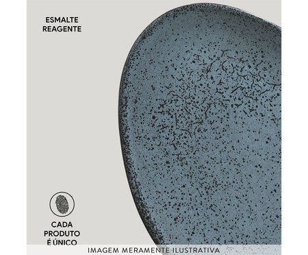 Jogo de Pratos para Sobremesa Oval Orgânico Night Sky Azul | Westwing