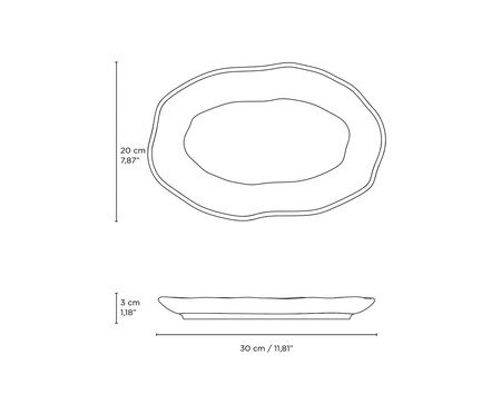 Jogo de Travessas Oval Rasa Média Bio Dust Cinza | Westwing
