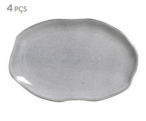 Jogo de Travessas Oval Rasa Média Bio Dust Cinza, Cinza | WestwingNow