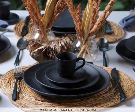 Aparelho de Jantar Orgânico Preto Matte Preto | Westwing