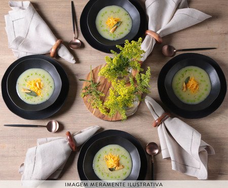 Aparelho de Jantar Orgânico Preto Matte Preto | Westwing