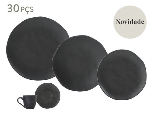 Aparelho de Jantar Orgânico Preto Matte Preto, Preto | WestwingNow