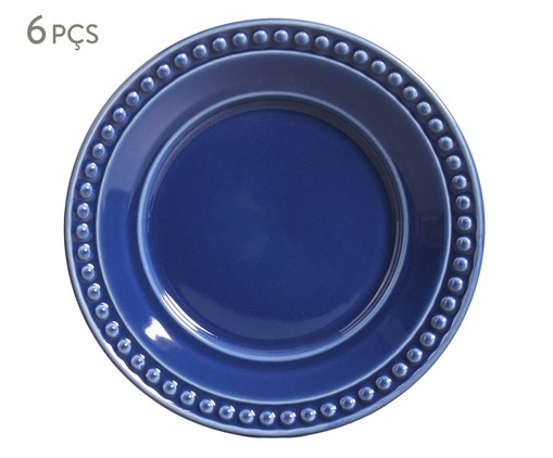 Jogo de Pratos para Sobremesa em Cerâmica Atenas - Azul, Azul | WestwingNow