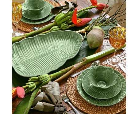 Jogo de Bowls em Cerâmica Leaves - Verde | WestwingNow