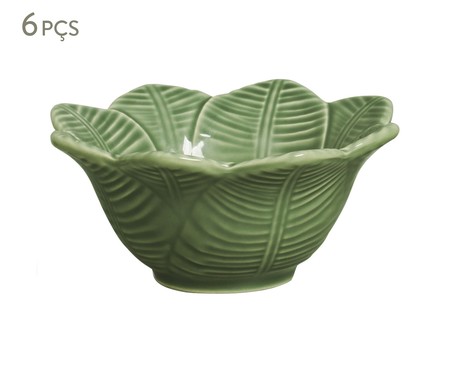 Jogo de Bowls em Cerâmica Leaves - Verde | WestwingNow
