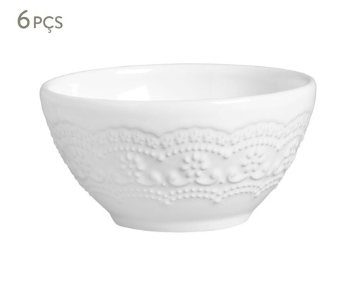 Jogo de Bowls em Cerâmica Madeleine - Branco, Branco | WestwingNow