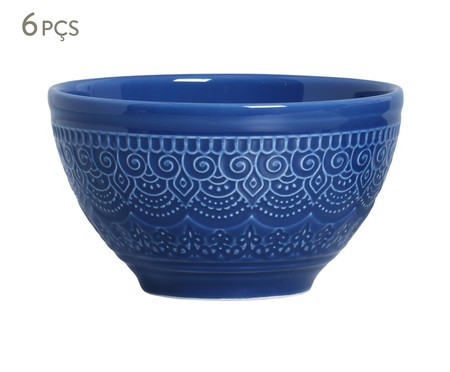Jogo de Bowls em Cerâmica Agra - Azul Navy | WestwingNow