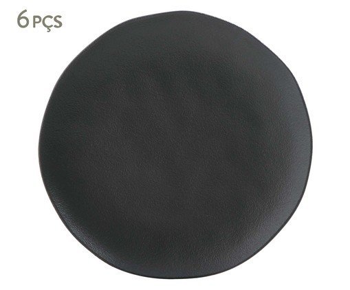 Jogo de Pratos Raso Orgânico Preto Matte Preto, Preto | WestwingNow