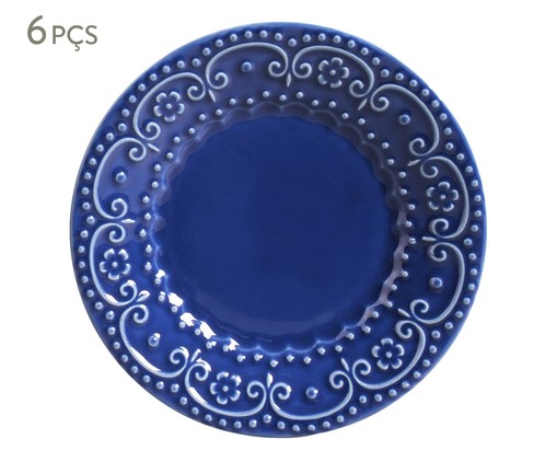 Jogo de Pratos para Sobremesa em Cerâmica Esparta - Azul, Azul | WestwingNow