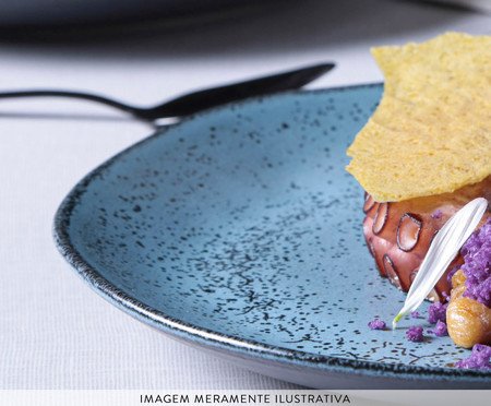 Jogo de Pratos Raso Orgânico Petroleum Azul | Westwing