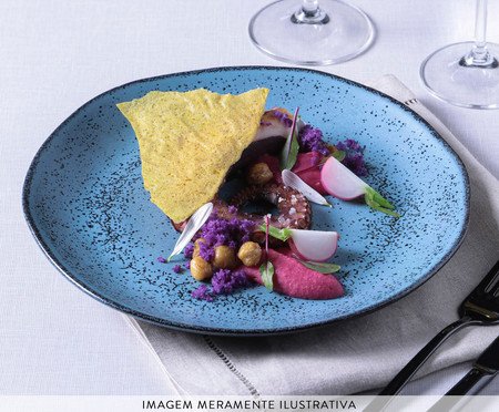 Jogo de Pratos Raso Orgânico Petroleum Azul | Westwing