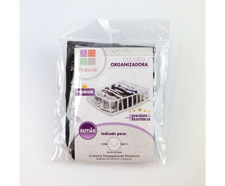 Colmeia Transparente para Sutiãs Premium Preto | Westwing