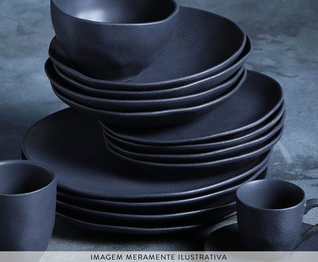 Jogo de Canecas Orgânico Preto Matte Preto | Westwing