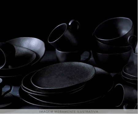 Jogo de Bowls em Cerâmica Orgânico - Preto Matte | WestwingNow