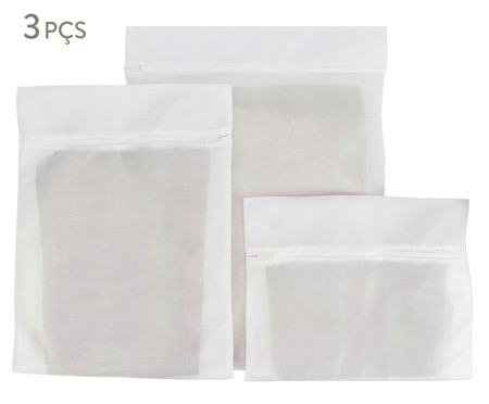 Jogos de Sacos Protetores para Lavar Roupa Premium Branco