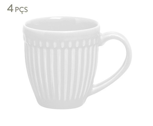 Jogo de Canecas Roma Branco, Branco | WestwingNow