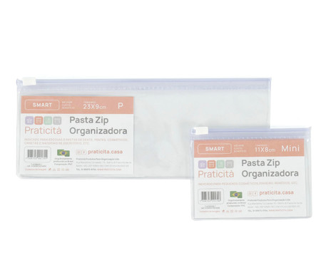 Pasta Zip Organizadora Mini Smart Transparente | WestwingNow