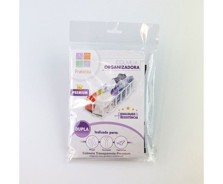 Colmeia Transparente Dupla com 12 Nichos Premium Preto | Westwing