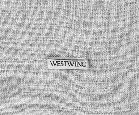 Sofá 3 Módulos e Puff Mensa Cinza Claro | Westwing