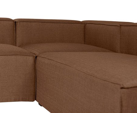 Sofá 4 Módulos Encosto Parcial Direito Mensa Terracota | Westwing