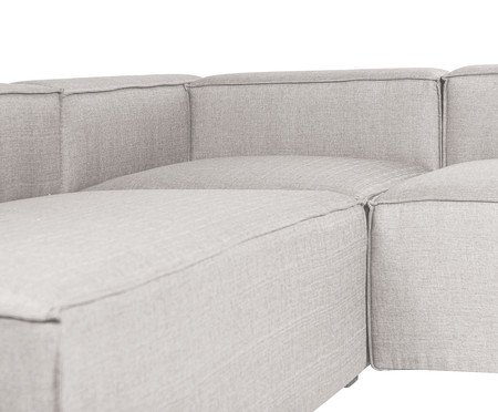 Sofá 4 Módulos Encosto Parcial Esquerdo Mensa Cinza Claro | Westwing