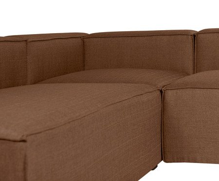 Sofá 4 Módulos Encosto Parcial Esquerdo Mensa Terracota | Westwing