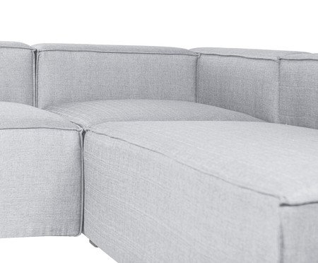 Sofá 4 Módulos Encosto Parcial Direito Mensa Cinza Claro | Westwing