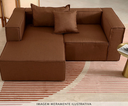 Sofá 2 Módulos Chaise Esquerdo Mensa Terracota | Westwing