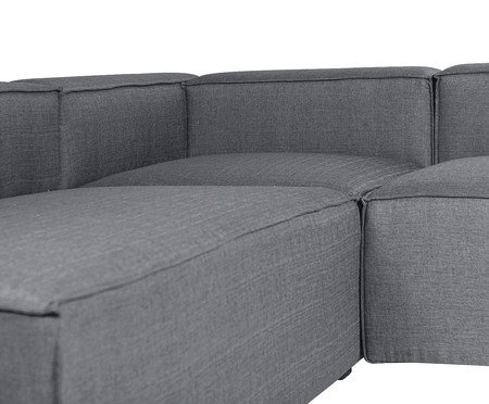 Sofá 4 Módulos Encosto Parcial Esquerdo Mensa Cinza Escuro | Westwing
