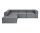 Sofá 4 Módulos Encosto Parcial Esquerdo Mensa Cinza Escuro, grey | WestwingNow