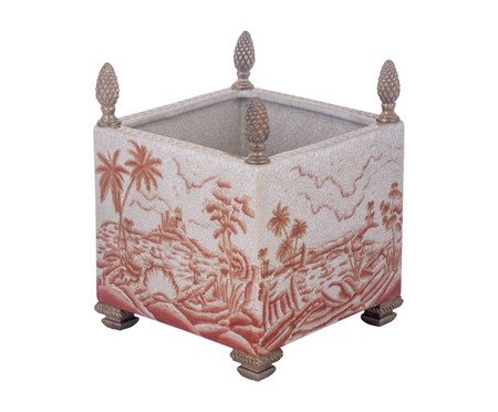 Vaso Quadrado em Porcelana Armênio Vermelho | Westwing