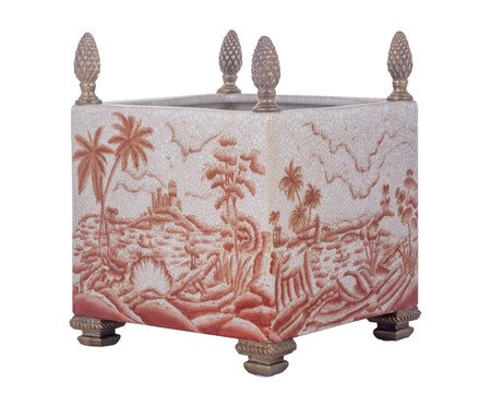 Vaso Quadrado em Porcelana Armênio Vermelho | Westwing